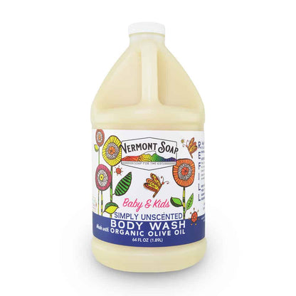 Baby & Kids Organic Body Wash (unscented) | Vermont Soaps
